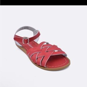 Salt Water NWOT Retro Red Sandals, Girls Sz 11